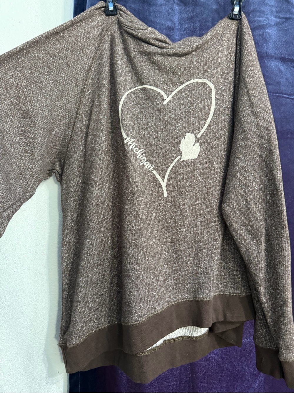 Artisan Brown Michigan Heart Pullover Sweatshirt